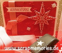 Weihnachtskarte Weihnachtsstern in Glutrot mit Stempelset Drauf und Dran